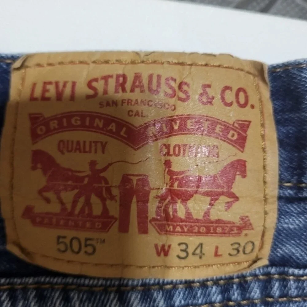 Levis 505 Blue Denim Jeans - Picture 8 of 8